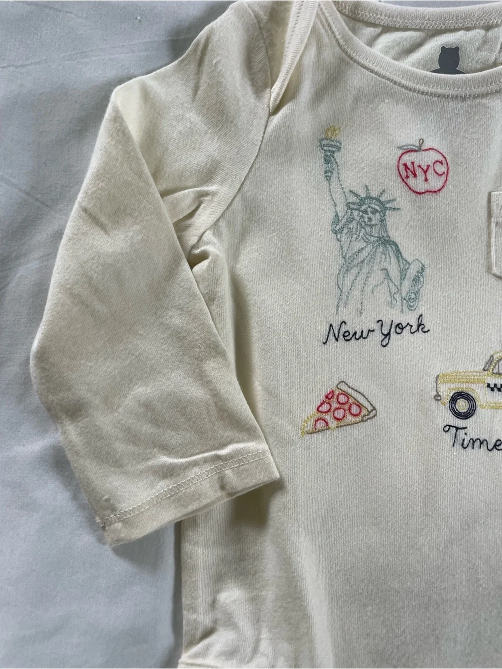 Baby GAP Cream New York Graphic Baby One-Piece